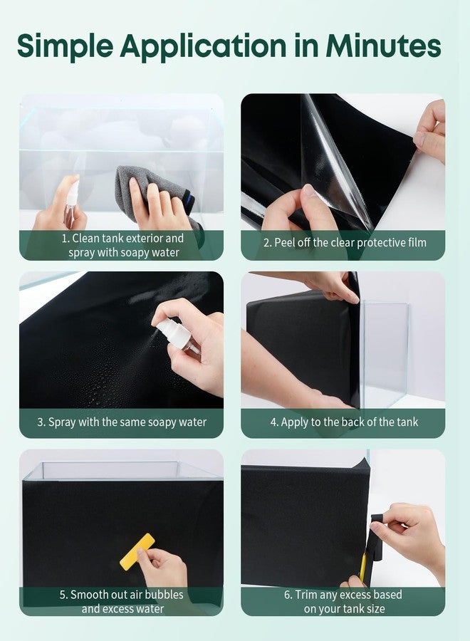 باوفلي خلفية حوض أسماك Pawfly Black، مقاس 32 × 16 بوصة، ورق جدران لاصق ثابت لحوض الأسماك، خلفية حوض أسماك من مادة PVC، خلفية سهلة التركيب لتزيين حوض الأسماك - Image 4