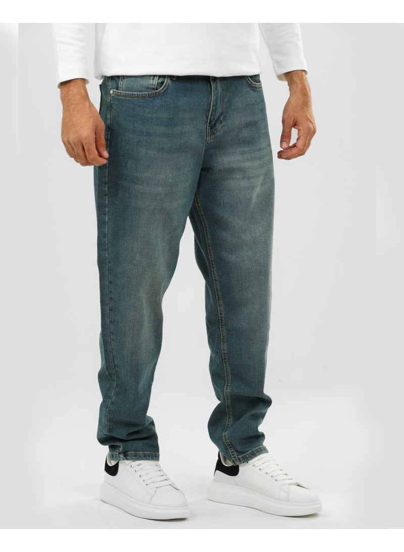 دوت بنطلون جينز بقصّة مريحة مع تأثير مغسول - Image 2