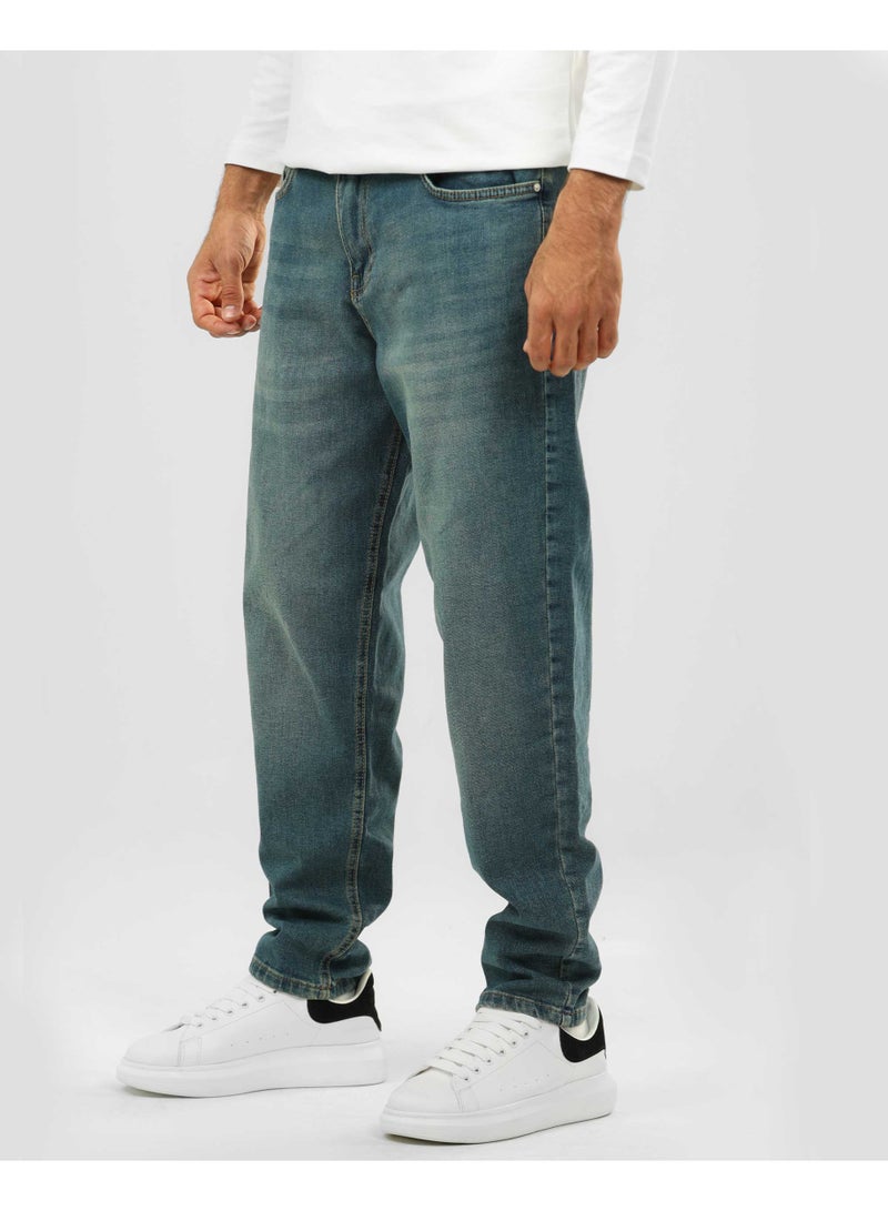 دوت بنطلون جينز بقصّة مريحة مع تأثير مغسول - Image 3