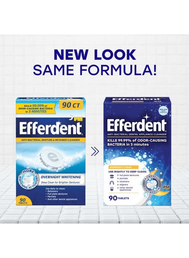 Efferdent PM Overnight Anti-Bacterial Denture Cleanser Tablets 90 ea (Pack of 2) - Image 3