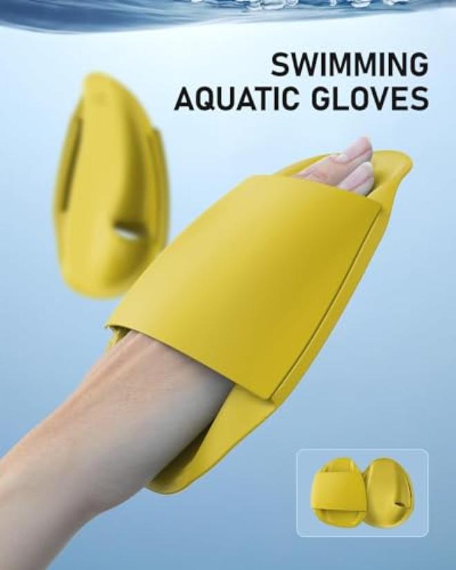 Swim Training Accessories for Fitness Enthusiasts and Competitive Swimmers – Stylish Floating Hand Paddles with Soft Silicone Straps – L/XL - Image 3