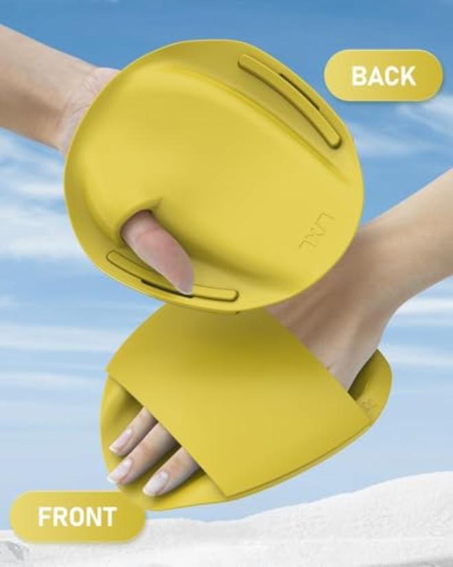 Swim Training Accessories for Fitness Enthusiasts and Competitive Swimmers – Stylish Floating Hand Paddles with Soft Silicone Straps – L/XL - Image 4