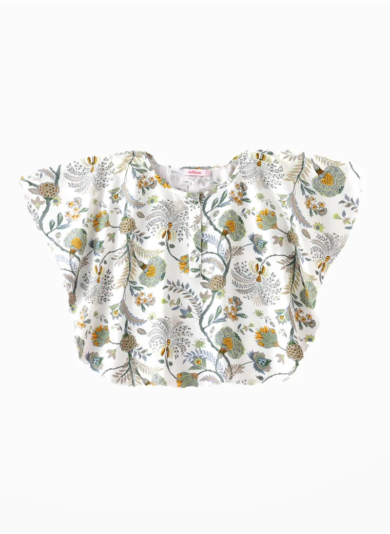 Jelliene Little Trendsetter: Girls' Breezy Viscose Blouse Chic Style & Springtime Confidence