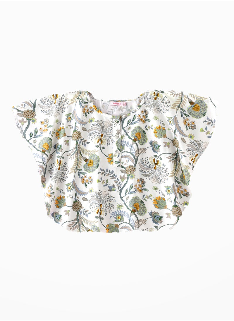 Jelliene Little Trendsetter: Girls' Breezy Viscose Blouse Chic Style & Springtime Confidence  - Image 1