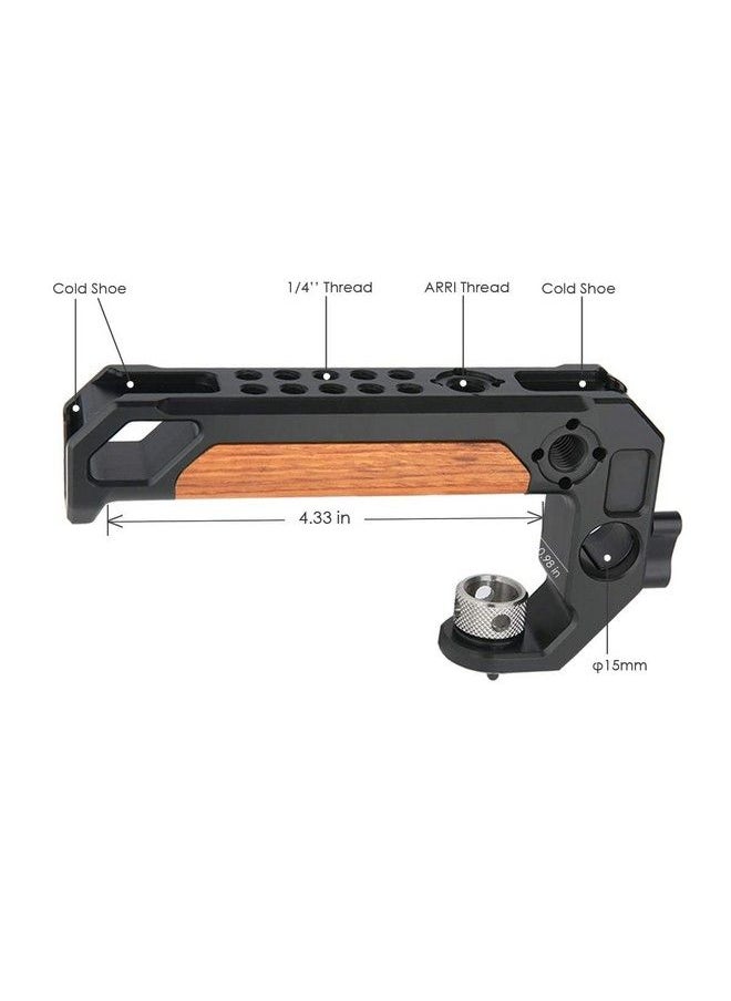 NICEYRIG Top Handle For Arri 3 8 '' Thread With 15Mm Rod Clamp Dslr Camera Wooden Grip For Cage Rig 348  - Image 5