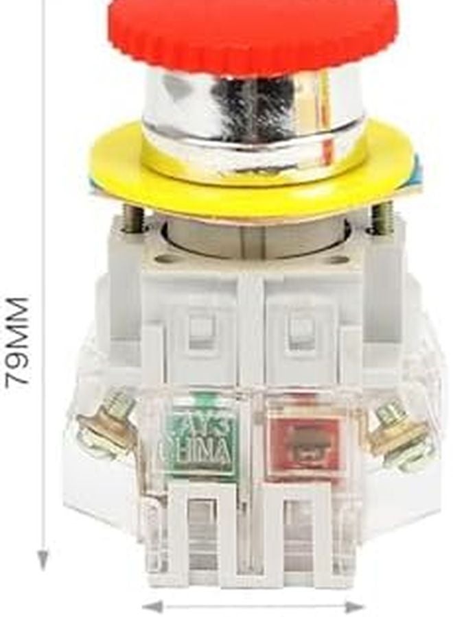 LAY3 11ZS مفتاح ضغط زر التوقف الطارئ 1NO 1NC غطاء بلاستيكي E Stop - Image 3