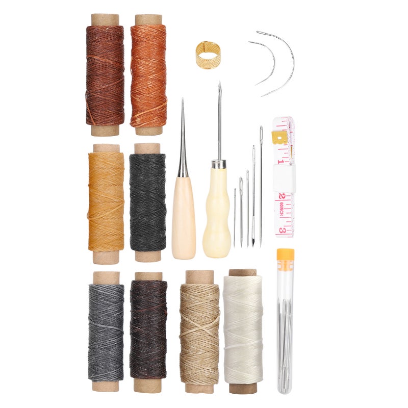 28Pcs Leather Sewing Kit Needles Thread Hand Repair Tools DIY HandMade Craft Set - Image 3
