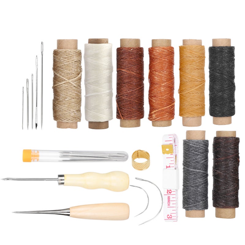 28Pcs Leather Sewing Kit Needles Thread Hand Repair Tools DIY HandMade Craft Set - Image 5