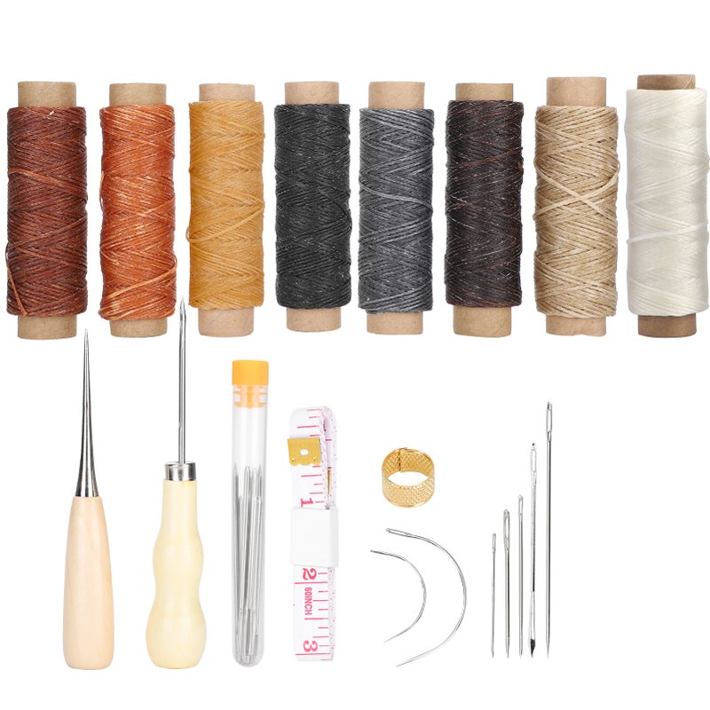 28Pcs Leather Sewing Kit Needles Thread Hand Repair Tools DIY HandMade Craft Set - Image 2