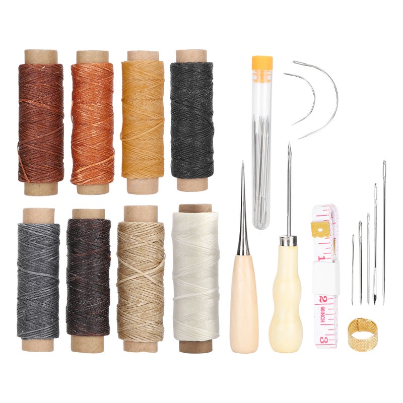 28Pcs Leather Sewing Kit Needles Thread Hand Repair Tools DIY HandMade Craft Set - Image 4