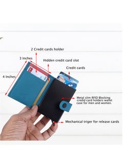 LAVERI LEATHER Laveri Genuine Leather Designer Card Holder Wallet With RFID Protection N Blue  - Image 2