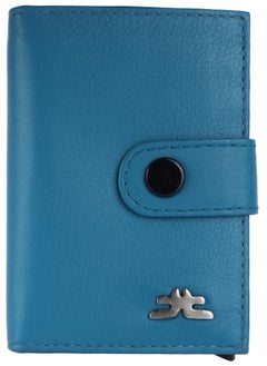 LAVERI LEATHER Laveri Genuine Leather Designer Card Holder Wallet With RFID Protection N Blue  - Image 1