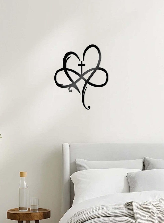 Bnesi Heart Cross Metal Wall Decor Black Cross Wall Art for Religious Wall Decor Unique Decoration Ideal Wall Decoration for Home & Spiritual Gift for Christian Art Lovers (Modern) - Image 5