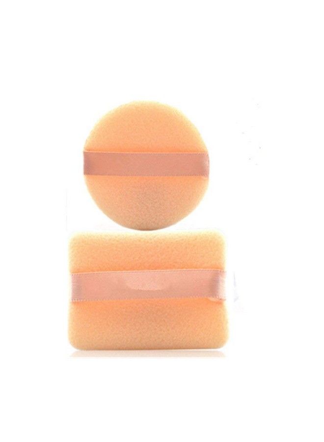 ELRINZA 2 Pcs Velvet Round/Square Shaped Powder Puff Soft Makeup Foundation Powder Puff Sponge - Image 1
