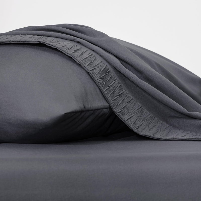 Bedsure Twin XL Sheet Sets Dorm Bedding - 3 Pieces Soft Extra Long Twin Sheets, Hotel Luxury, Easy Care Microfiber for Women, Men, Dark Grey - Image 2