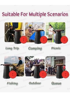 INGITAGNA INGITAGNA Foldable Height Adjusting Telescopic Stool for Fishing Hiking Stool Camping Garden Outdoor Stool  - Image 4