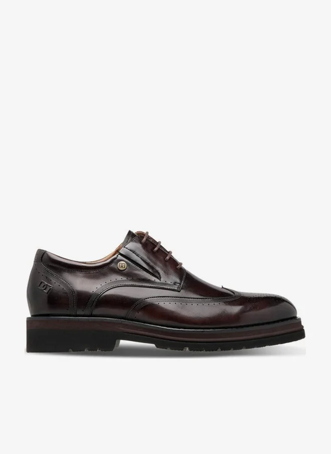 DUCHINI Men Perforated Leather Derby Shoes