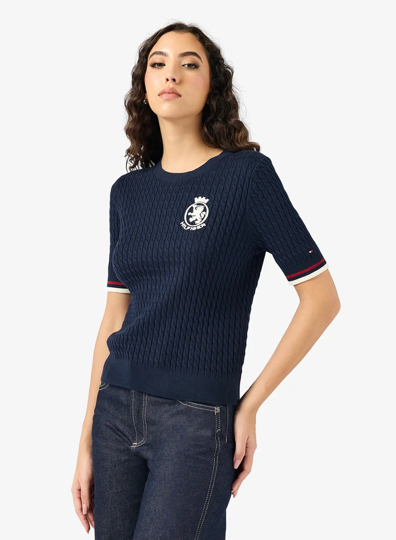 تومي هيلفيغر Graphic Crew Neck Sweater