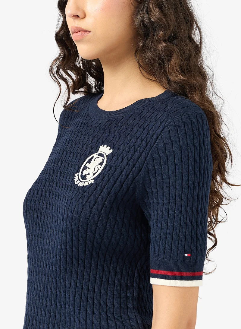 تومي هيلفيغر Graphic Crew Neck Sweater