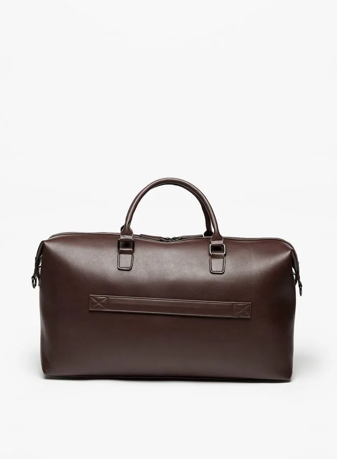DUCHINI Textured Duffle Bag with Detachable Strap and Zip Closure