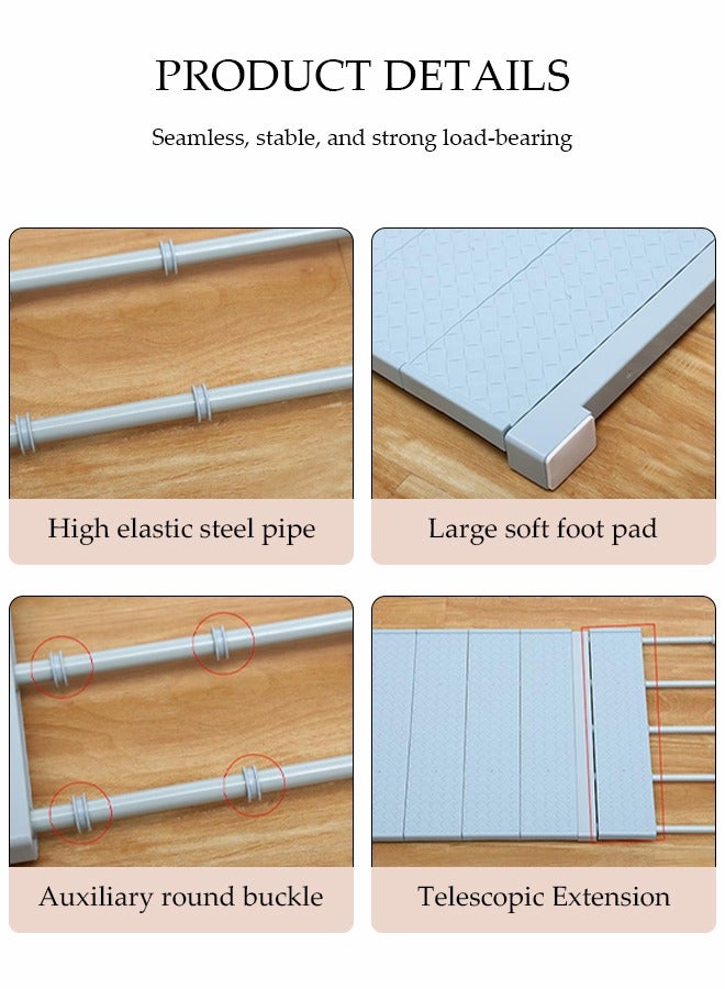 DUNISO 2-Pack Separator Shelf,Wardrobe Nail-Free Retractable Storage Partitions, Kitchen Partitions, Dormitory Cabinet Layered Racks, Bathroom Storage Rack Tension Racks, Expandable Closet Racks, Adjustable For Wardrobes, Cabinets, Cupboards (24 Cm, 38-55 Cm)  - Image 5