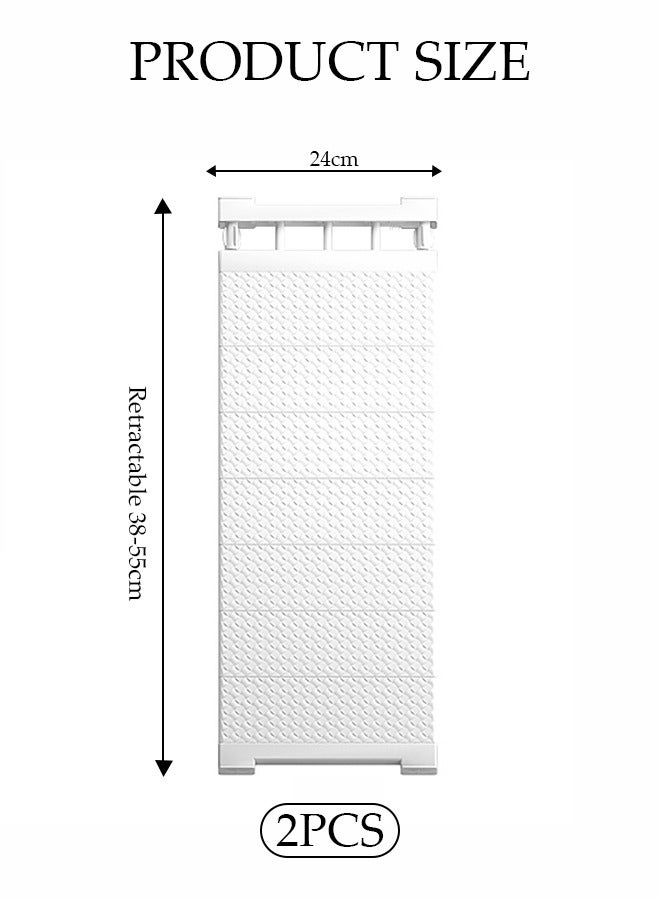 DUNISO 2-Pack Separator Shelf,Wardrobe Nail-Free Retractable Storage Partitions, Kitchen Partitions, Dormitory Cabinet Layered Racks, Bathroom Storage Rack Tension Racks, Expandable Closet Racks, Adjustable For Wardrobes, Cabinets, Cupboards (24 Cm, 38-55 Cm)  - Image 2