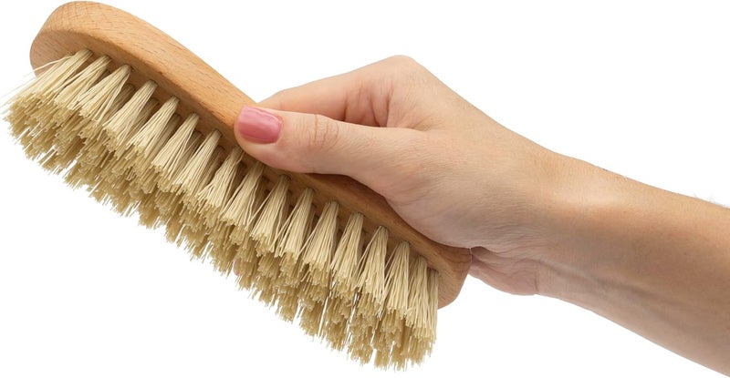 Konex Fiber Economy Utility Cleaning Brush. Heavy Duty Scrub Brush with Wood Handle. (Peanut Shaped 2 Pack) Natural material - Image 4