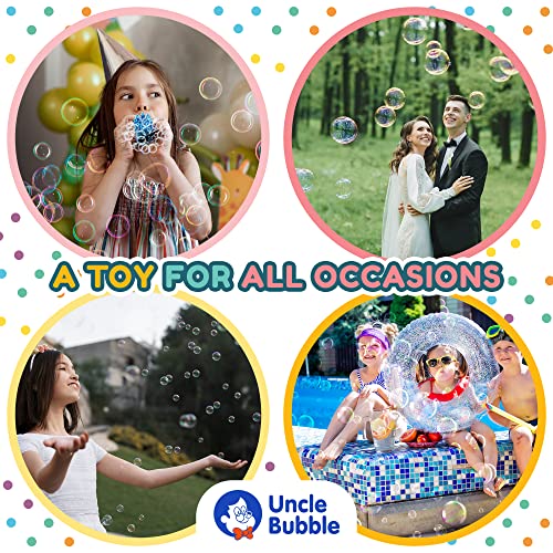 Uncle Bubble Confetti Bubbler 2 Sets - Kiddo Bubble Blower | Make Thousands of Tiny Bubble in One Breath with World Record Best Bubble Solution - Image 4