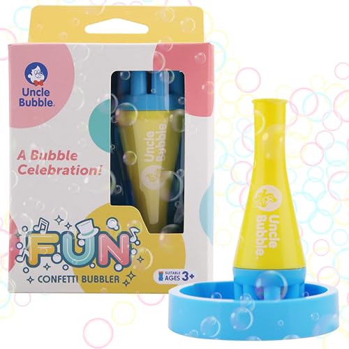 Uncle Bubble Confetti Bubbler 2 Sets - Kiddo Bubble Blower | Make Thousands of Tiny Bubble in One Breath with World Record Best Bubble Solution - Image 1