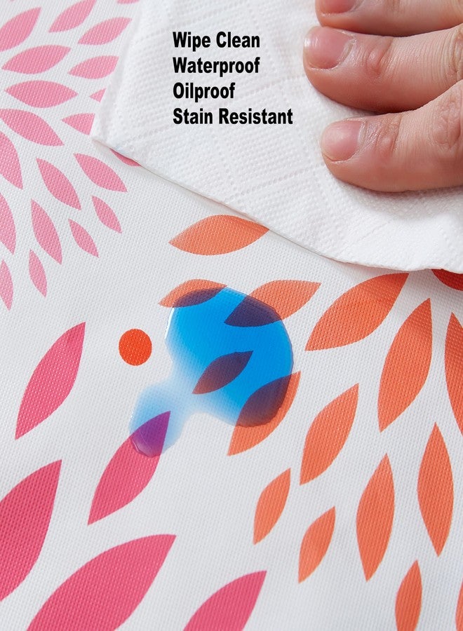 Newbridge Color Burst Celebration Vinyl Tablecloth, 52 x 70 Inch Rectangle – Flannel Backed Geometric Table Cover for Dining, Picnics, and Entertaining, Turquoise Pink Green Coral - Image 5