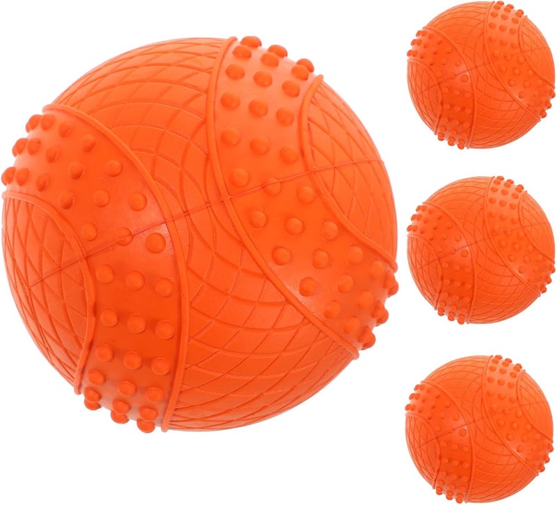 GALPADA 4pcs Rubber Dog Balls Squeaky Chew for Medium and Small Dogs Sturdy Floating Fetch Balls Interactive Play Pet Supplies - Image 1