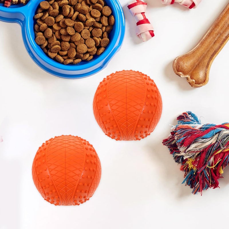 GALPADA 4pcs Rubber Dog Balls Squeaky Chew for Medium and Small Dogs Sturdy Floating Fetch Balls Interactive Play Pet Supplies - Image 4