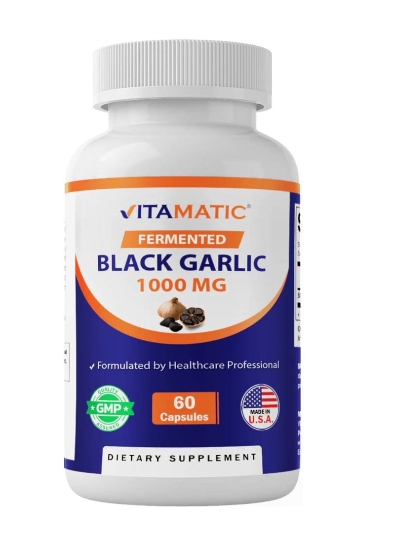 Vitamatic Fermented Black Garlic 60 Capsules (500 mg per Capsule)