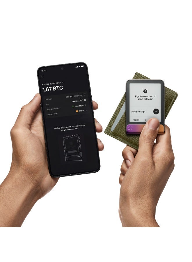 Ledger Flex Hardware Wallet | 2.84" TouchScreen + Recovery Key, Bitcoin Security, World's Safest Crypto Wallet, Bluetooth Connection, USB-C Charging, 5000+ Coins & NFT, for iOS & Android - Ferro Fuchsia - Image 5