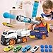 Dwi Dowellin Truck Toys for Kids 28 Large Car Toys Include 4 Race Cars6 Soft Foam Balls with Light  Sounds EejectionShooting Transport Trucks Toy Gifts for Boys Girls 3 4 5 6 7 8 Year Old - Image 4