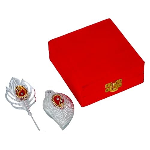 Webelkart Premium Silver Kumkum Box With Leaf And Red Velvet,Roli|Chawal|Chandan|Haldi|Kumkum Puja Box|Sindoor Box- Diwali Gift Item,Roli Chawal Box (Art Deco) - Image 4