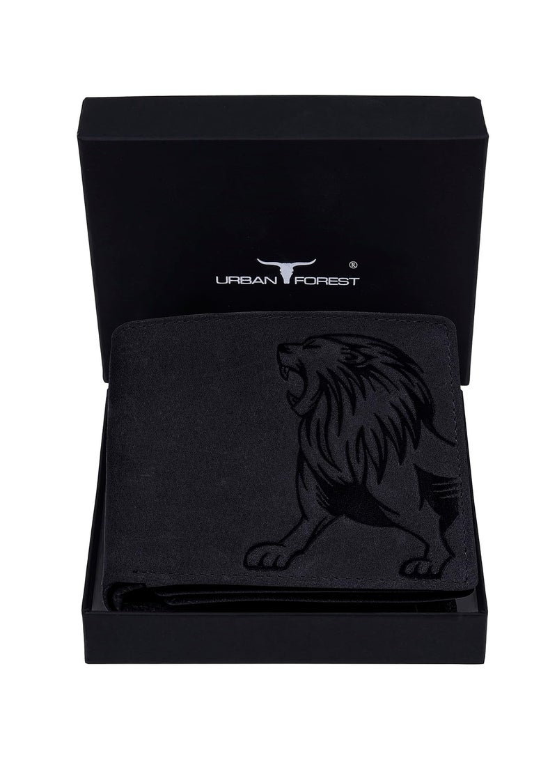 URBAN FOREST Leo RFID Blocking Vintage Black Leather Wallet for Men - Image 3