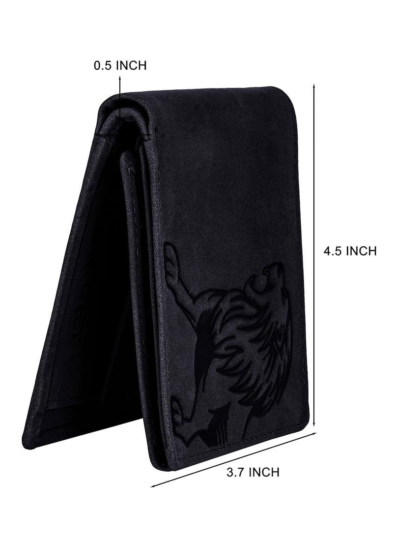 URBAN FOREST Leo RFID Blocking Vintage Black Leather Wallet for Men - Image 2