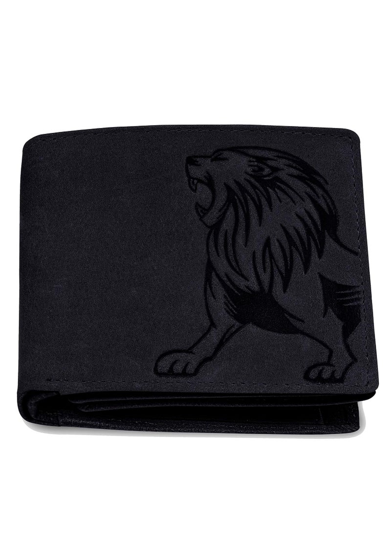 URBAN FOREST Leo RFID Blocking Vintage Black Leather Wallet for Men - Image 1