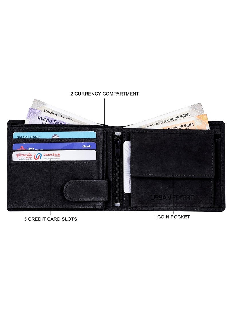 URBAN FOREST Leo RFID Blocking Vintage Black Leather Wallet for Men - Image 5