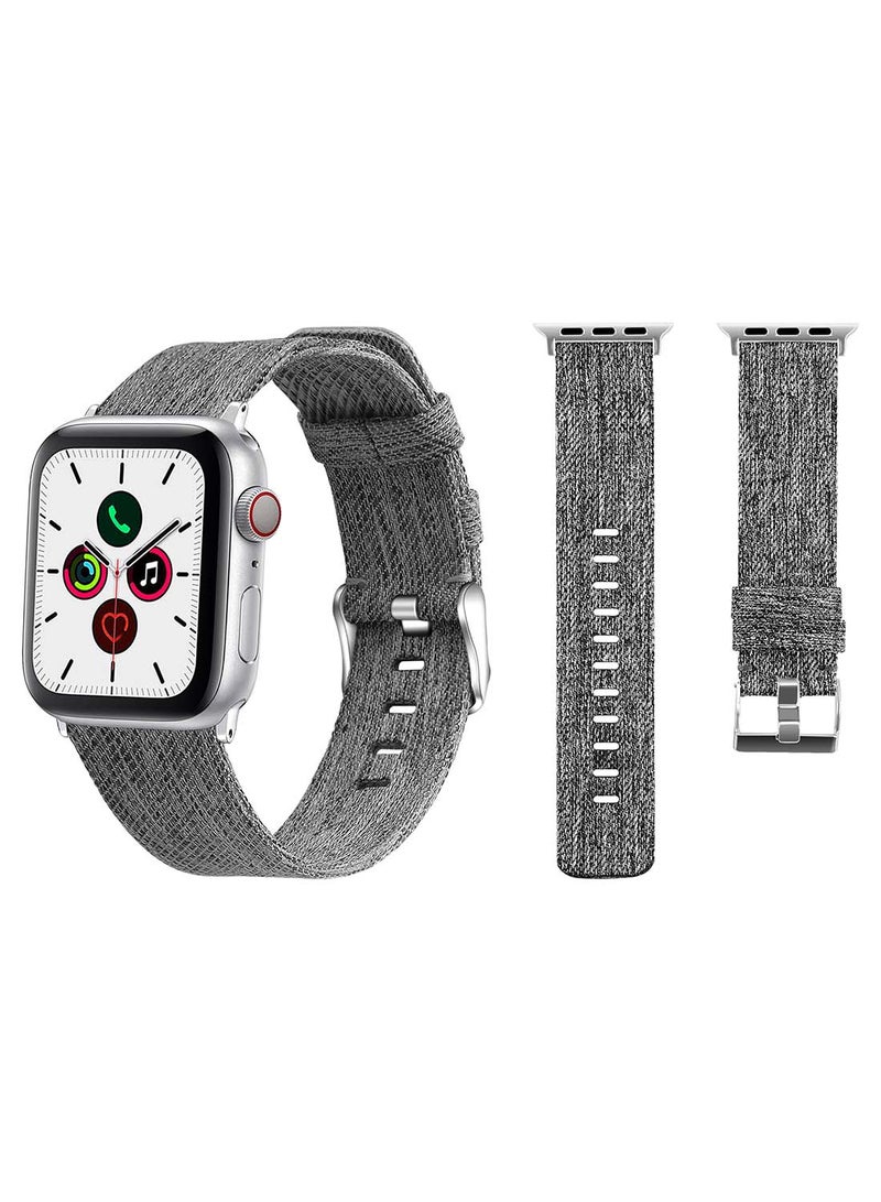 Perfii Fabric Replacement Band  For Apple Watch Series 5/4/3/2/1 40/38mm Grey