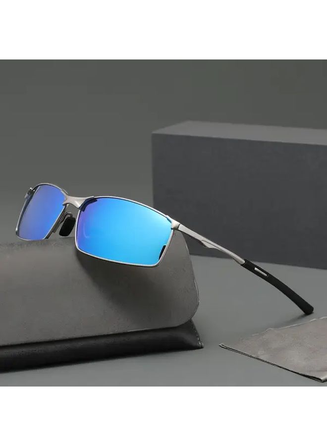 Black Grey Retro Polarized Fashion Glasses with Metal Acetate Frame for Driving Hiking Travel - Image 4