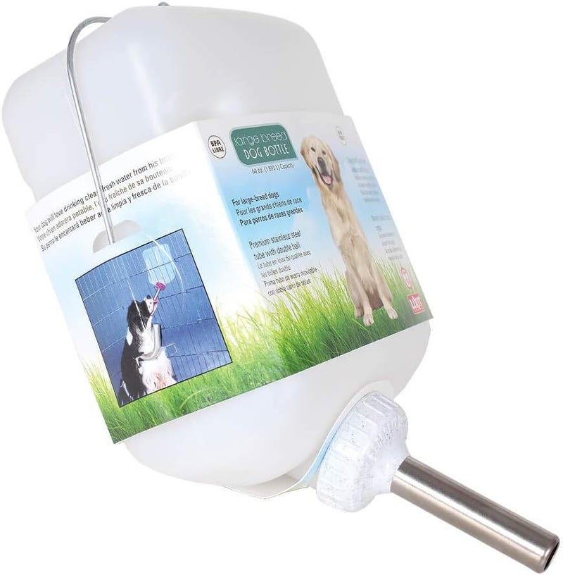 Lixit Wide Mouth Water Bottles for Large and Small Dogs (64oz Large Dog, White) - Image 2