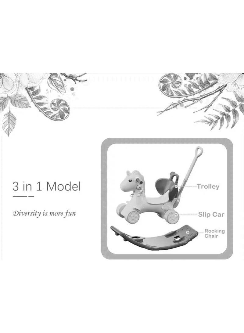 Three-in-one rocking horse for young children, rocking horse, rocking toy with a detachable balance board and footrest  - Image 2