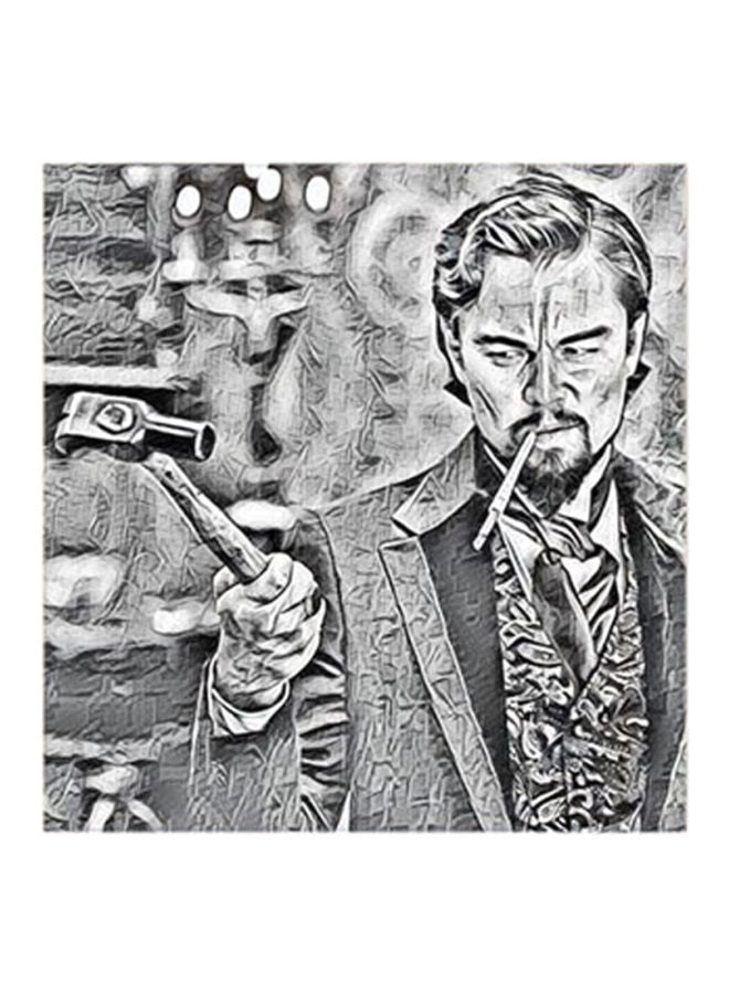 RYN Leonardo Dicaprio Themed MDF Wall Art Grey/Black/White 30x30centimeter - Image 2