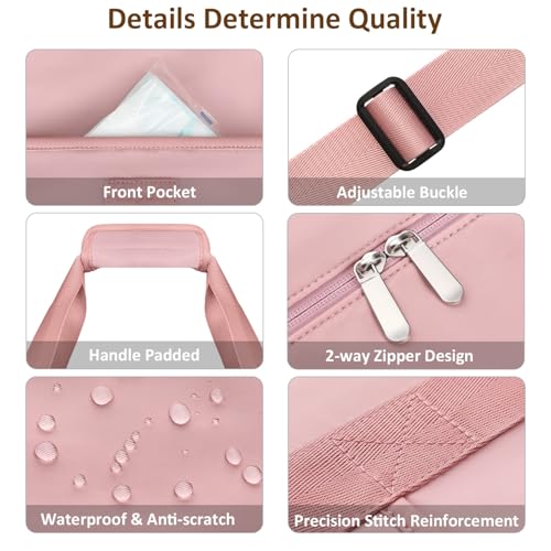 Capolo Expandable Travel Duffle Bag, Waterproof Weekender Overnight Bags for Women Men Hospital Bag for Women Labor Delivery Carry on Bag with Toiletry Bag for Travel Gym Airplanes(Pink, X-Large) - Image 4