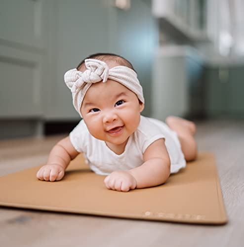 Ava + Oliver Vegan Leather Baby Changing Mat (16 X 30 in) - Multipurpose Wipeable and Portable Diaper Mat - Foldable for Travel (Tan) - Image 3
