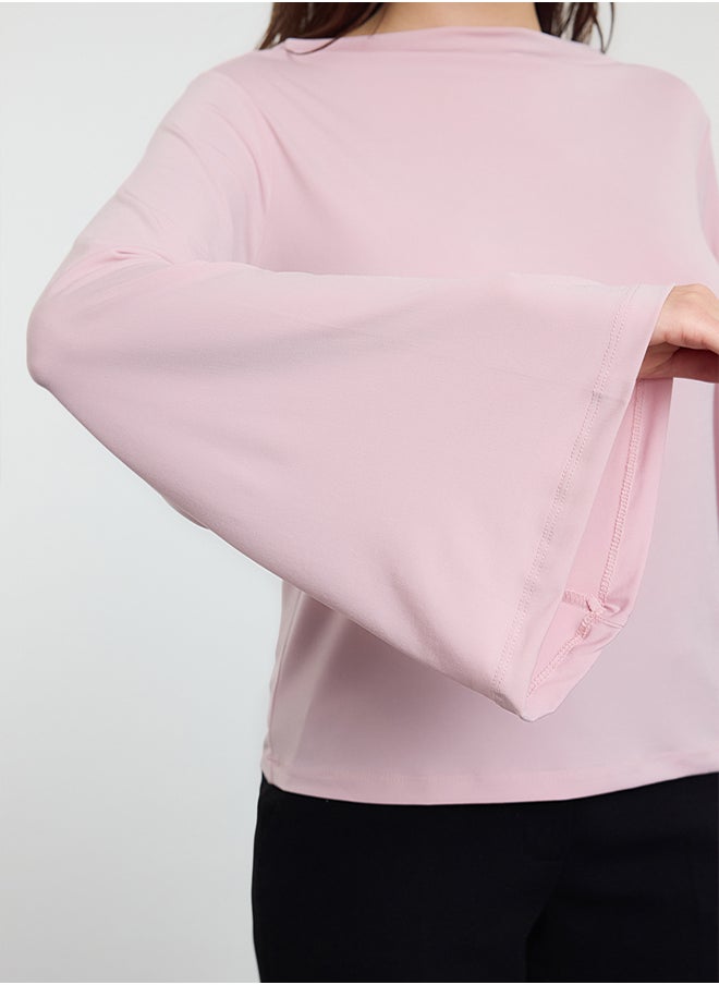 trendyol Dusty Rose Relaxed/Comfortable Pattern Spanish Sleeve Flexible Knitted Blouse TWOAW25BZ00203  - Image 4