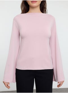 trendyol Dusty Rose Relaxed/Comfortable Pattern Spanish Sleeve Flexible Knitted Blouse TWOAW25BZ00203  - Image 3