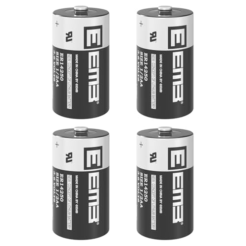 EEMB ER14250 Battery 1/2AA 3.6V Lithium Battery Li-SOCL₂ (4-Pack) Non-Rechargeable XL-050F SB-AA02 LS14250 for Dog Collar Meter Sensor Movement Monitor/Home Security System/Alarm System - Image 1